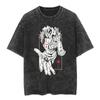 Washed  T-shirt  Japanese  Anime  Graphic  T-Shirt  Hip Hop  Oversized Harajuku Tshirt Summer Cotton Tops Tees Unisex