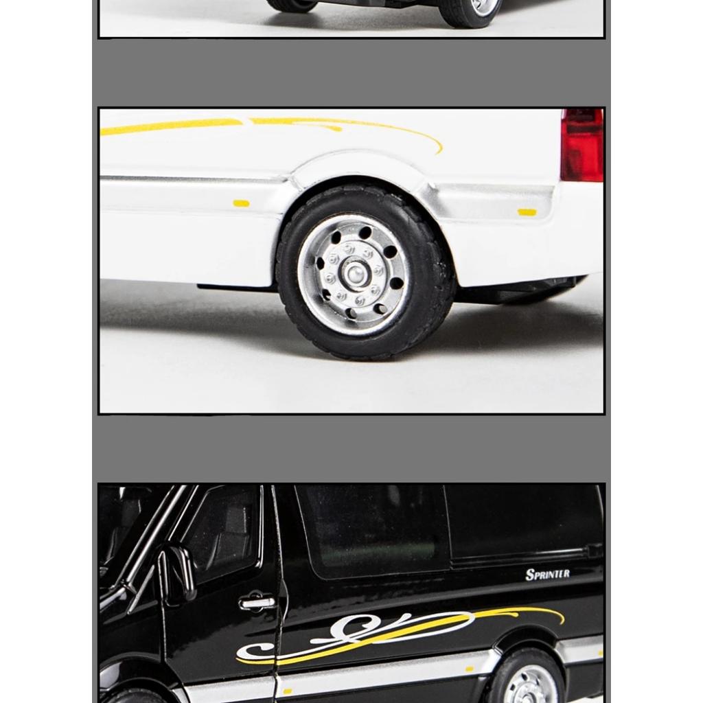 1/32 BENZ MB Sprinter MPV Van Spint RV Alloy Car Model Diecasts Metal Toy Car Simulation Sound and Light Kids Toy Collectibles Gifts