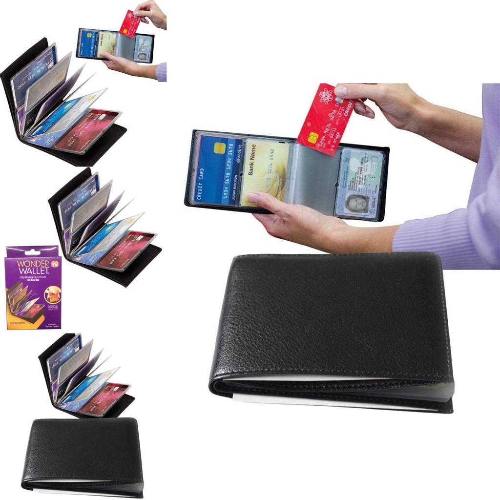 Large Capacity Pu Leather Wallet With Multiple Card Slots For Men And Women In Black
