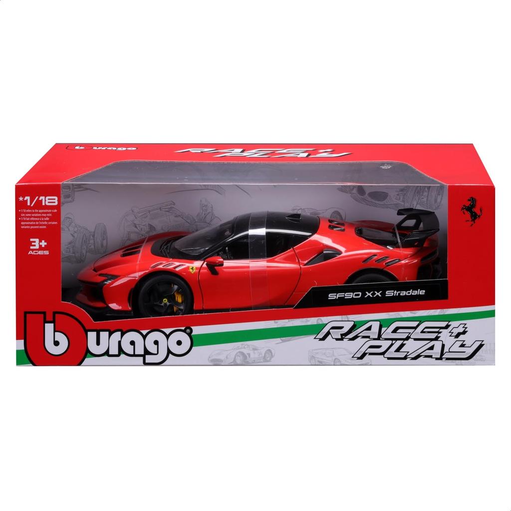 Bburago 1/18 Scale Ferrari SF90 XX Stradale Red / Diecast Model Car, Finished Model, 18-16020