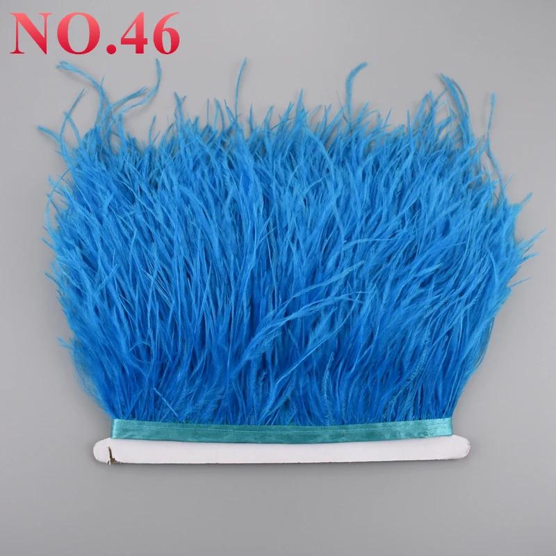 10Meters/Lot Ostrich Feathers On Ribbon Tape 10-15Cm  Feather Trim Boa For Clothes Sewing Fringe Diy Wedding Decoration