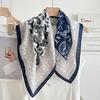 71 Series Neck Cashew Flower Square Scarf Silk Scarf Female Korean Version Versatile Literary and Retro Neck Protection Decorative Small Scarf
