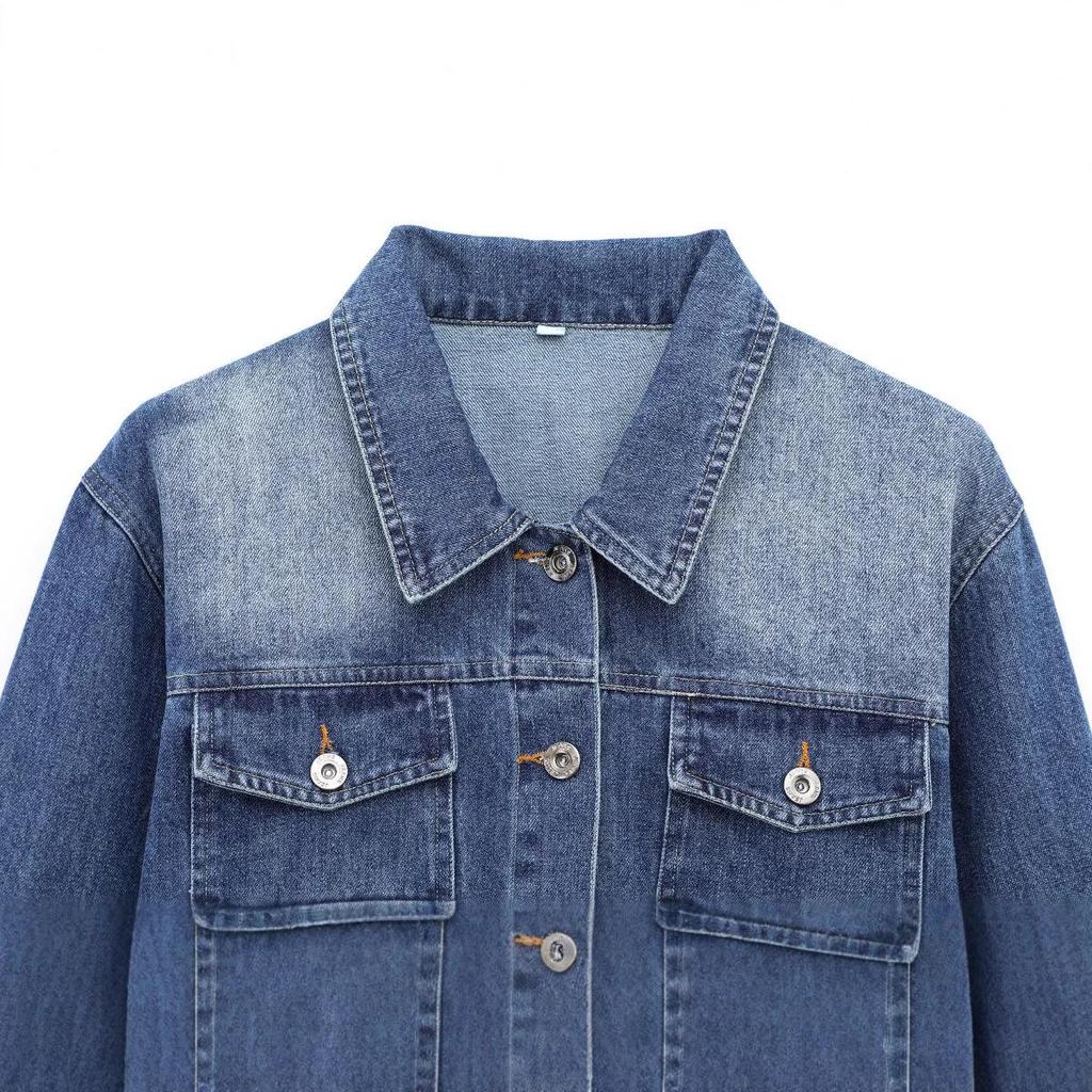 2025 Spring Women's Fashion Denim Jacket and Straight-Leg Pants Set