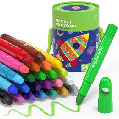 JUPITEARTH Crayon Rocket Type Retractable 24 Colors