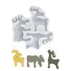 Christmas 3D Standing 3-deer Shaped Silicone Candle Mold Christmas Reindeer Mold For Chocolate Candle Soap Fondant Candy Baking