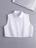 Women's Sleeveless White Shirt with Hooded Sweater Vest and Removable Fake Collar
