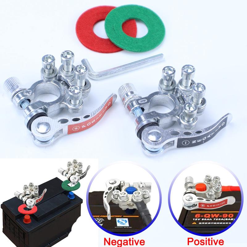 Auto Battery Terminal Connectors Positive Negative Car Battery Terminals Clamp Connector Quick Release Disconnect