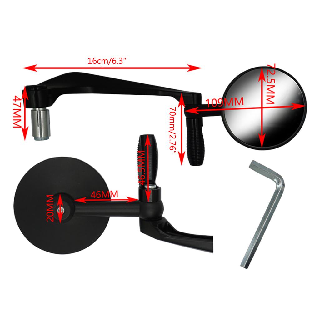 Universell backspegel Klar reflektion Slitstark design Styrbackspegel Lättvikt för motorcyklar och cyklar