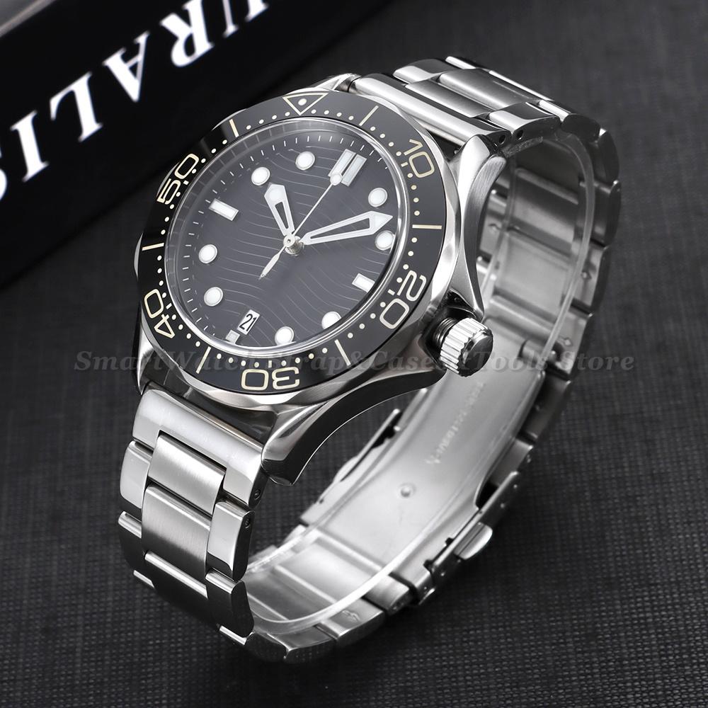 Luxury Solid Stainless Steel Watch Bracelet with Curved End 18mm 20mm 22mm Double Press Folding Buckle Watch Strap Accessories
