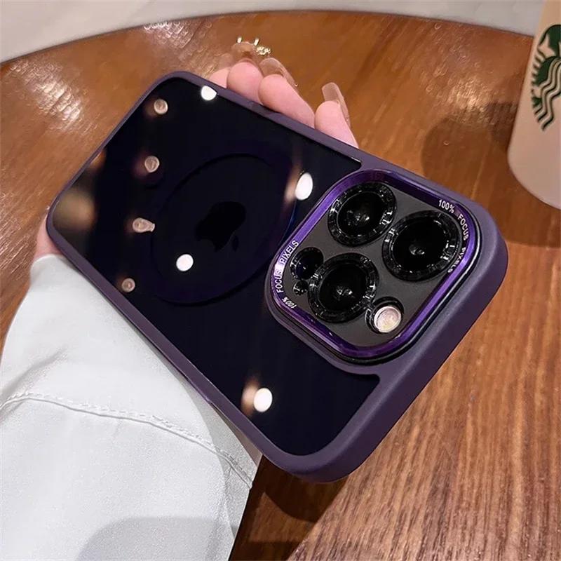 Acrylic Clear Magnetic For Magsafe Wireless Charge Case For iPhone 16 15 14 Plus 13 12 Pro Max Hybrid Shockproof Hard Back Cover