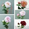 Handmade 2 Heads Peony Flowers Silk Peony Flower Bouquet Artificial Peony Flowers  Hotel