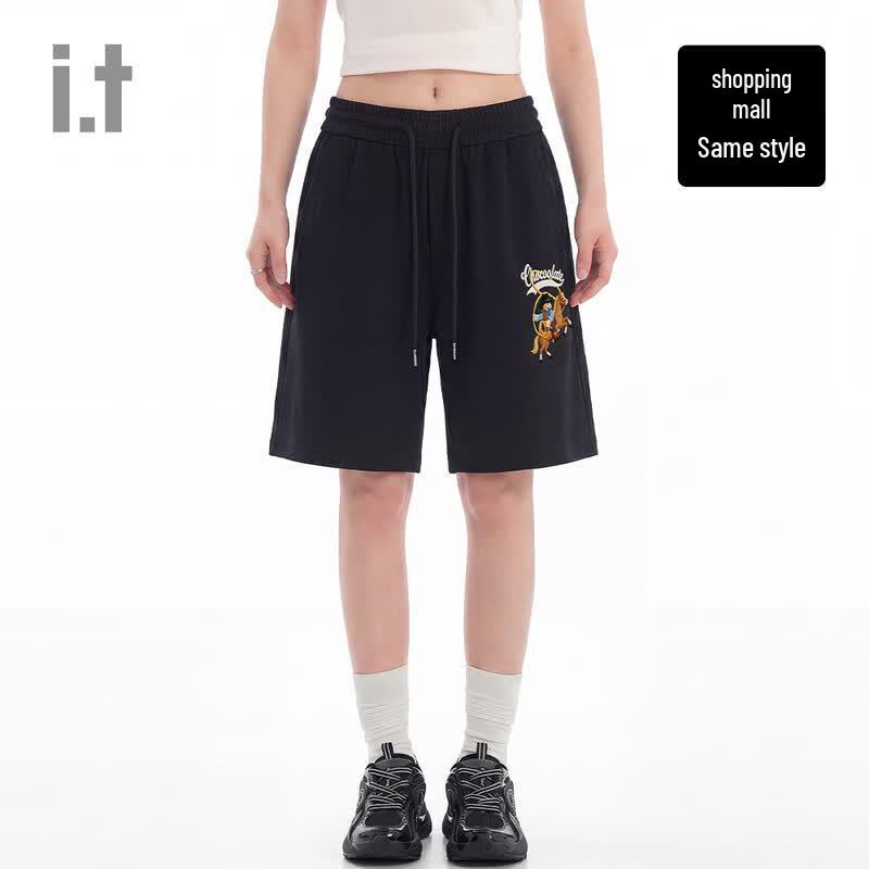 :CHOCOOLATE i.t Unisex Embroidered Bermuda Sweat Shorts 36 чёрный