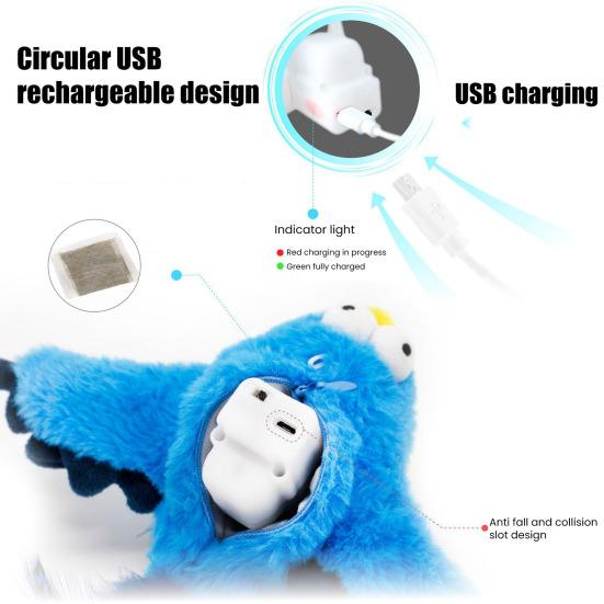 Yousheng Flapping Bird Cat Toy Rechargeable Flapping Sparrow with Chirping Sounds Catnip Interactive Plush Bird Toy for Cats Play And Exercise