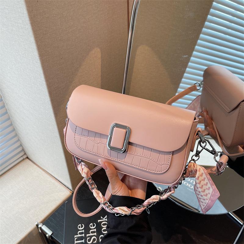 

Popular small bags women s autumn and winter versatile new simple shoulder messenger bag casual small square bag рожевий
