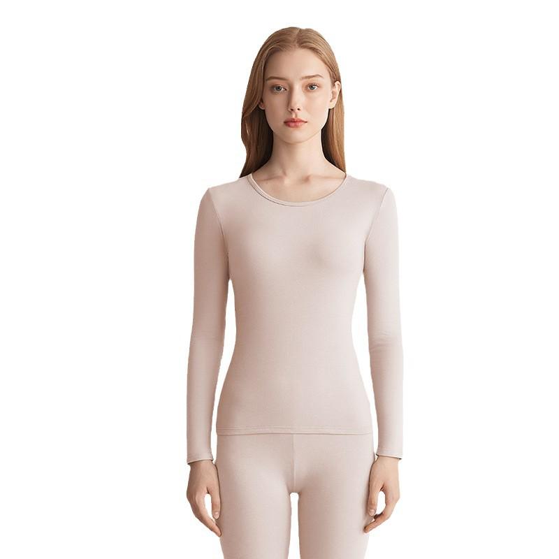 Damen 5A Antibakterielles Xinjiang Baumwoll Thermo-Unterwäsche Set - Dünn, Reine Baumwolle, Milbenschutz, Herbst/Winter, Oberteil & Hose.