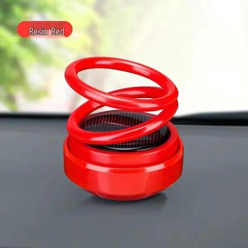 Solar-Powered Rotating Car Perfume with Double Ring Design