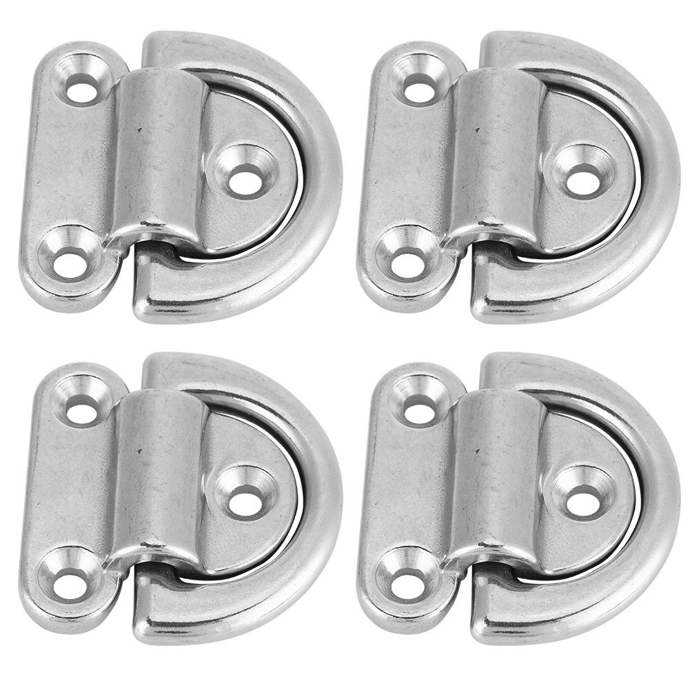 

316 Stainless Steel Boat Folding Pad Eye Lashing D Ring Tie Down Cleat (4 Pcs 8mm)