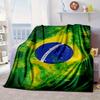 Brazilian Flag Artwork Blanket Flannel Blanket for Bed, Sofa, Camping, Hiking, Picnic Essentials, Gift for Family Fan Gifts