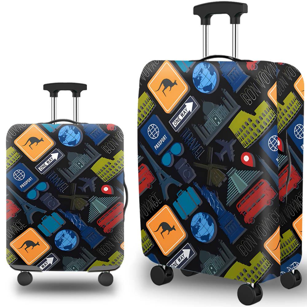 Doodle Design Travel Luggage Covers for Suitcase Luggage Protector, Dustproof Durable Elastic, Fit 18-32 inch Luggage