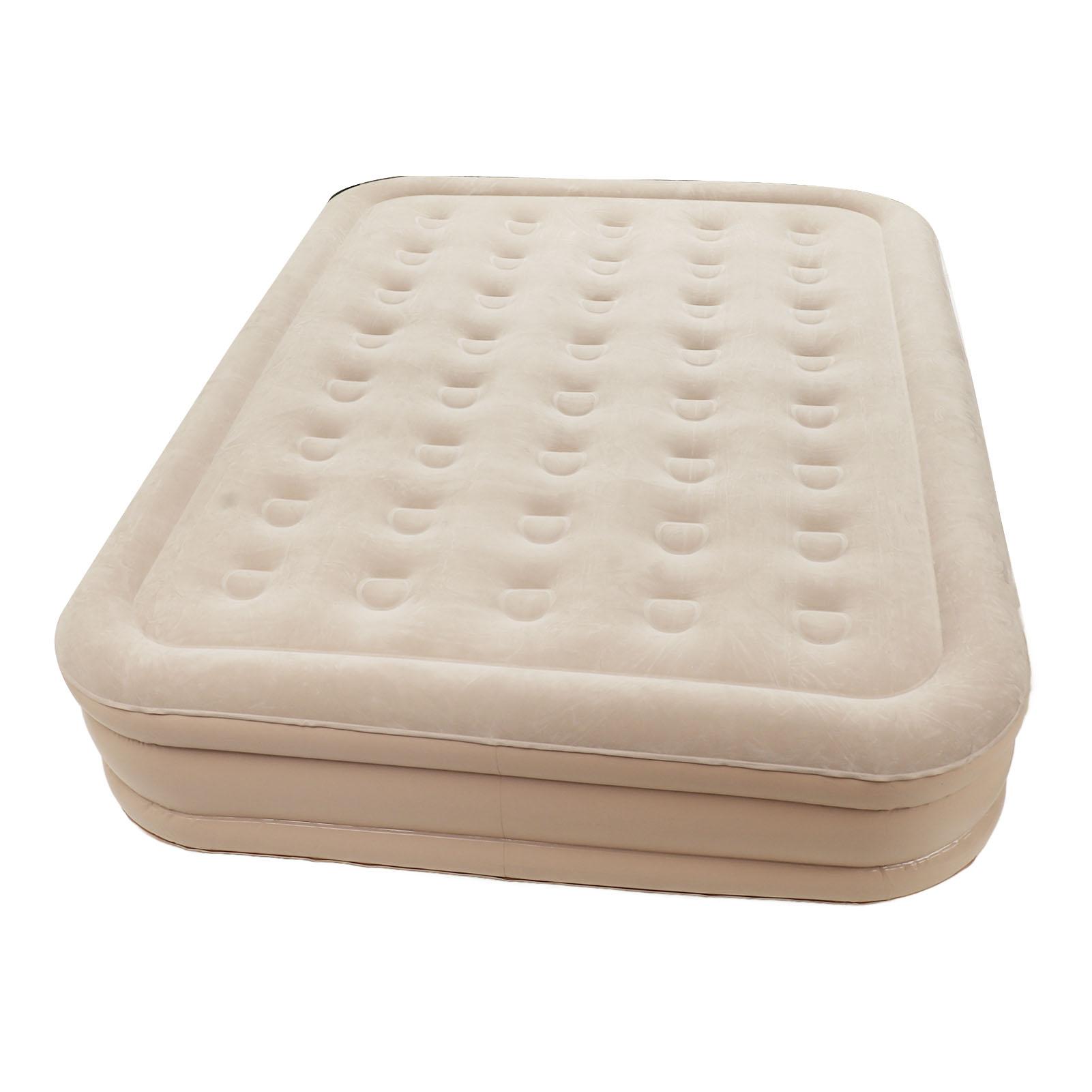 Double High Air Mattress Moisture Proof Inflatable Bed with Built in Pump Air Cushion Bed Outdoor Camping Tent Mattres 197x150x40cm