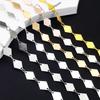 1PC 1m/39.37inch Glossy Rhombus Flake Chains Gold Plated Copper Chains For DIY Necklace Bracelet Ankle Choker Jewelry Making