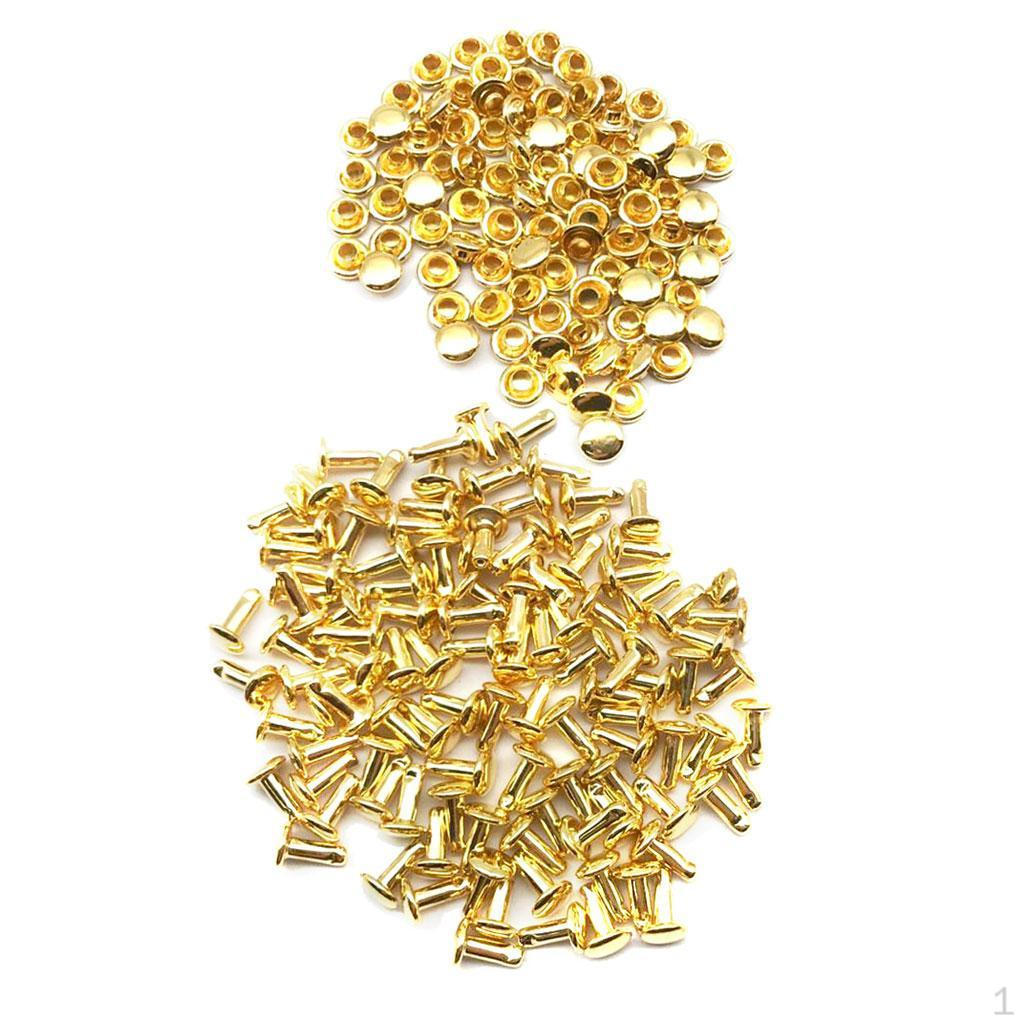 100 Pack Metal Studs for Leather Crafts and Decorations - 6x8mm Size