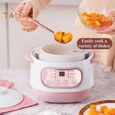 1L Large Capacity Mini Slow Cooker Anti-Dry Burn Easy Operation Electric Smart Ceramic Soup Porridge Cooker Multifunction Cooking Pot