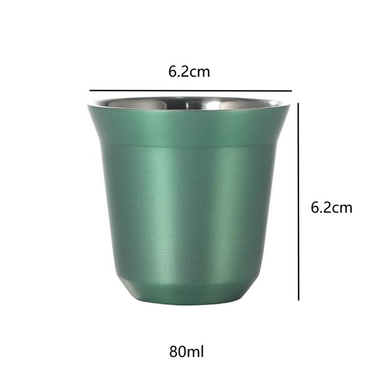 Summer Simple Flat Bottom Cup Stainless Steel Double-Layer Inner Tank Capsule Coffee Cup High-Grade Solid Color Water Cup