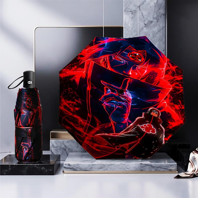 Dark Anime Ninja Character Umbrella 8-Frame for Travel, Camping, Casual Lightweight Portable Umbrella, Essential for Every Family Holidays Gift