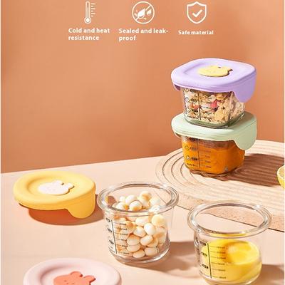 4pack/lot Kids Glass Baby Food Jars With Scale Lid Non-Toxic Storage Containers Baby Food Containers 4pcs