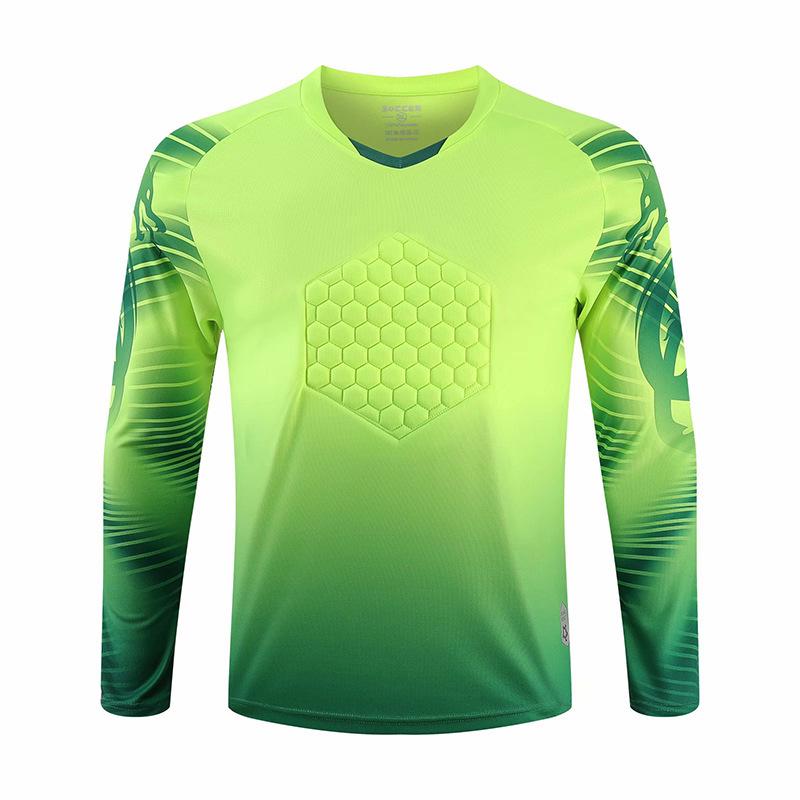 Men's Long Sleeve Goalkeeper Uniform Set with Knee & Elbow Pads for Adult Football Competition