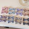 College-style Bow Hair Clip, Delicate Checkered Hairpin, Cute Clip Hair Accessory Headwear for Girls, Double Clips
