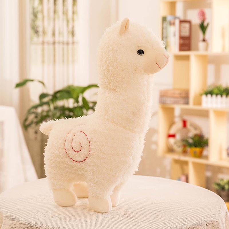 

25 см плюшевая игрушка из альпаки, 3 цвета, милая кукла-животное, мягкая хлопковая кукла, домашний офис, декор, дети, подарок на день рождения для девочки белый