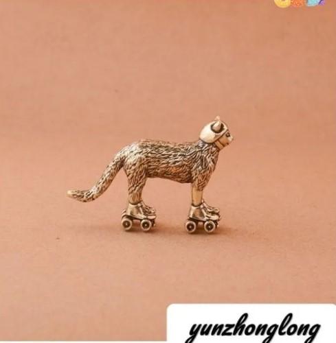 

Brass Vintage Distressed Skiing Figurine One Size