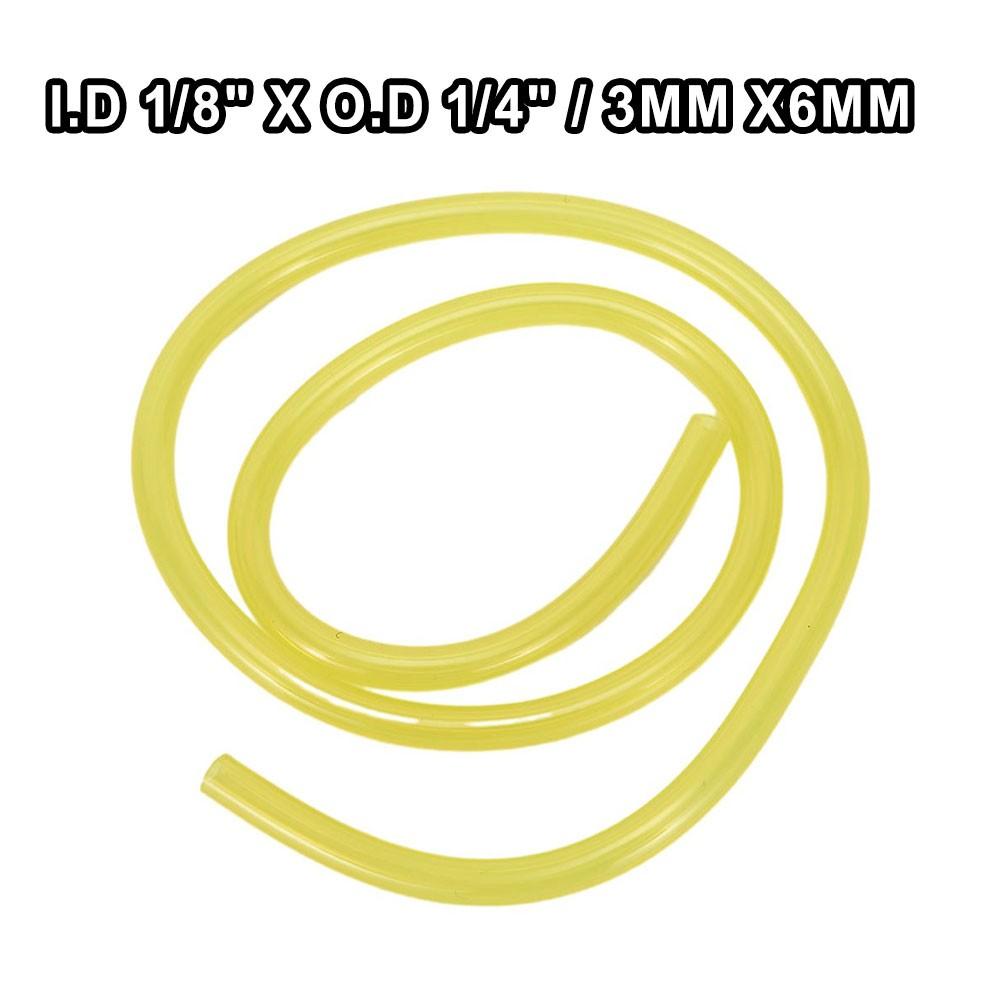 Yellow Petrol Fuel Gas Line Pipe Hose Fits For Trimmer Chaaw Blower 2MM 3MM