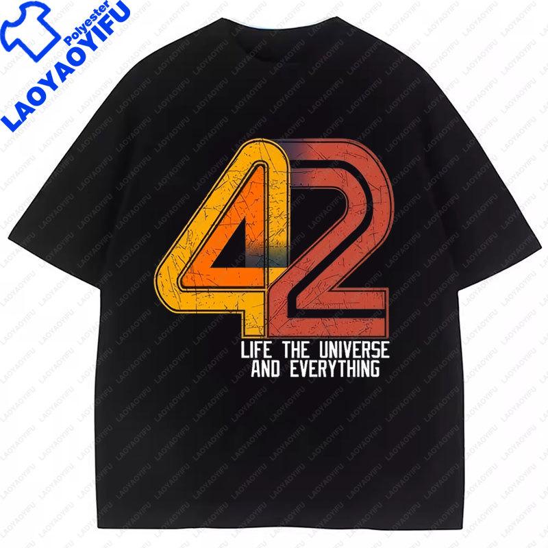 Camisetas Life Universe Everything 42 Science Fiction Space TShirt Casual Funny Streetwear Short Sleeve Graphic T Shirts