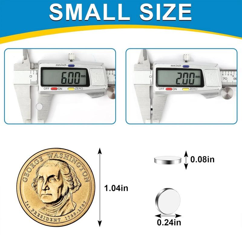 100 kusů silných kulatých magnetů 6x2 mm pro lednici, DIY, stavění, vědecké účely, řemesla, vzdělávání