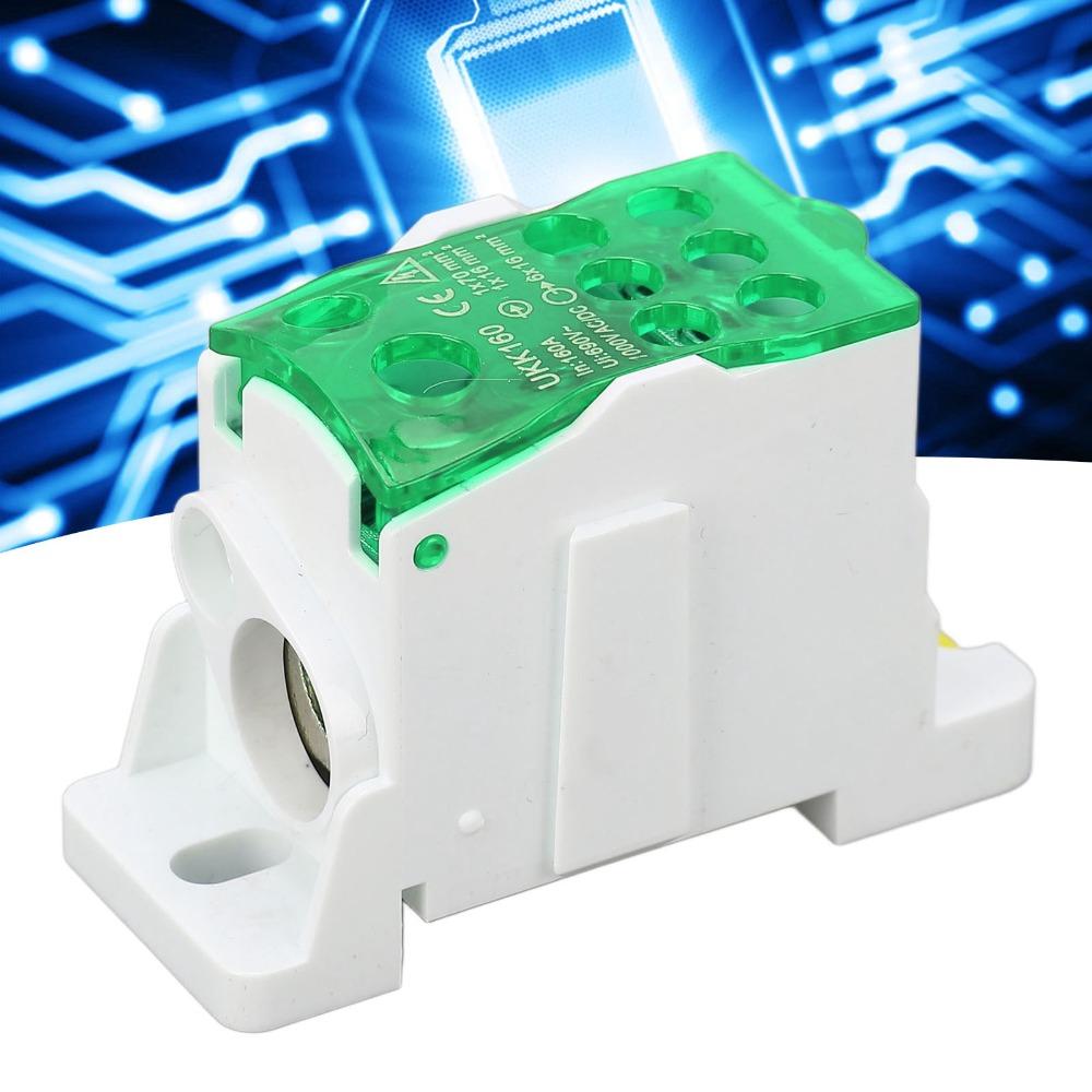 Brass Conductor DIN Rail Terminal Block 690V 160A Junction Box  Appliances