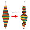 Colorful Wooden Bird Hanging Swing Parrot Biting Chewing Toy Accessory Random Color