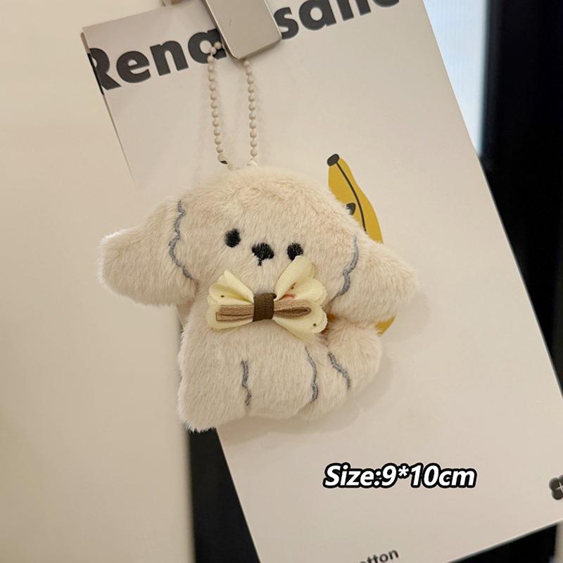 Kawaii Dachshund Plush Keychain Cartoon Stuffed Puppy Keyring Couple Key Holder Lovely Backpack Pendant Decoration Gifts