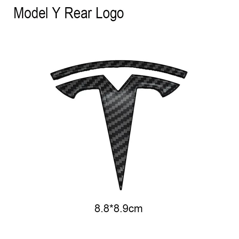 

3D ABS Car Front Head Hood Emblem Rear Trunk Badge Sticker For Tesla Model 3 Model Y Replacement Decoration Decals Accessories