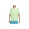 Nike T Shirts Men's Green Crew Neck Moderate Straight Fit FV4048-376