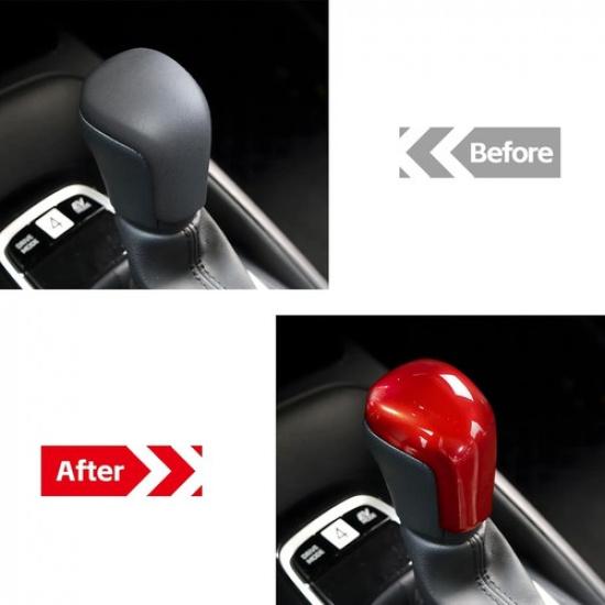 No Adhesive Car Gear Shift Knob Cover for 2018-2025 -2025 ABS Interior Red