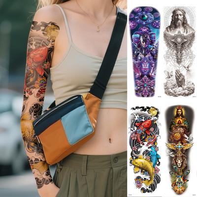 Festival Water Transfer White Paper Tattoo Sleeves | Custom Full Arm Designs | Waterproof & Realistic Fashionable