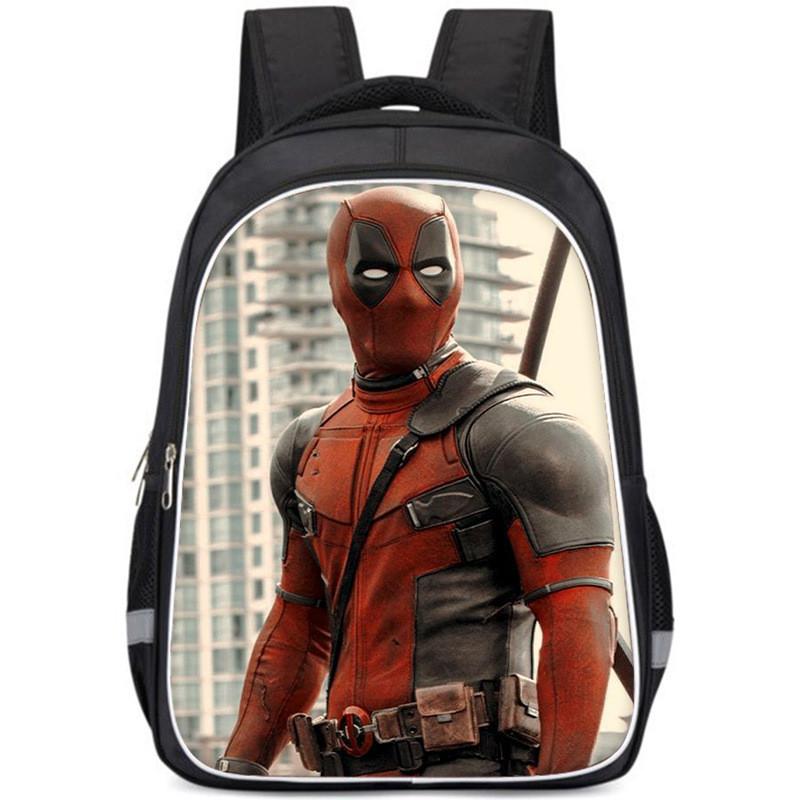 Spacious Deadpool Oxford Cloth Backpack For Kids School Lightweight And Durable