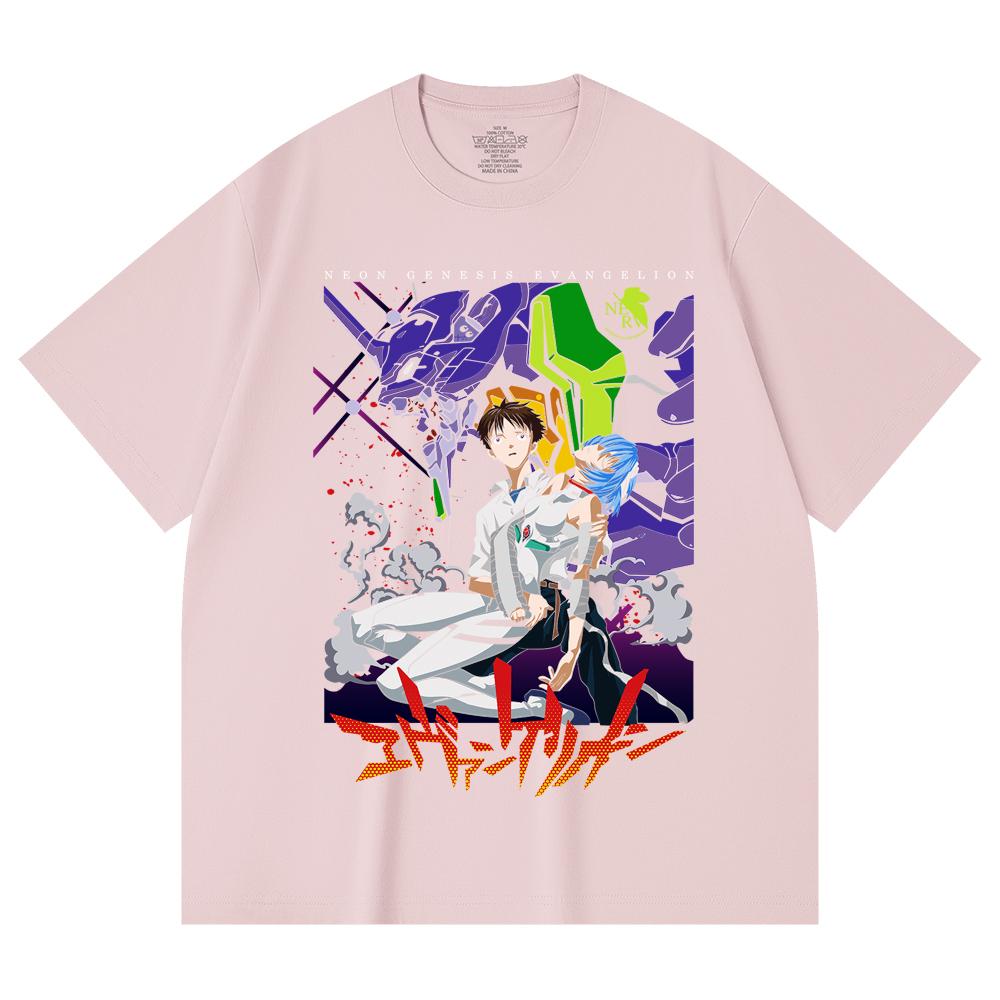 230 g/m² 100 % Baumwolle Evangelion V1 Druck Unisex Schweres Baumwoll-T-Shirt