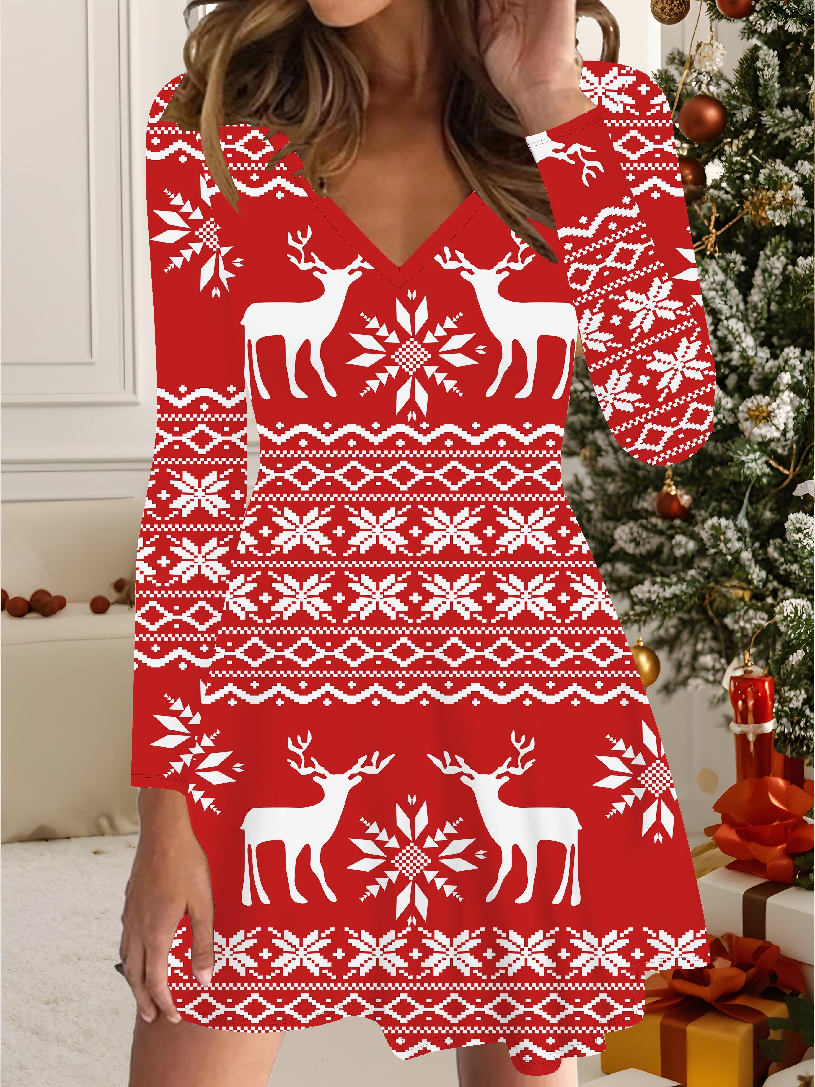 

3D Платье с принтом снеговика Эксклюзивный трендовый предмет для женщин Осень и Зима Рождественское издание 2XL белый