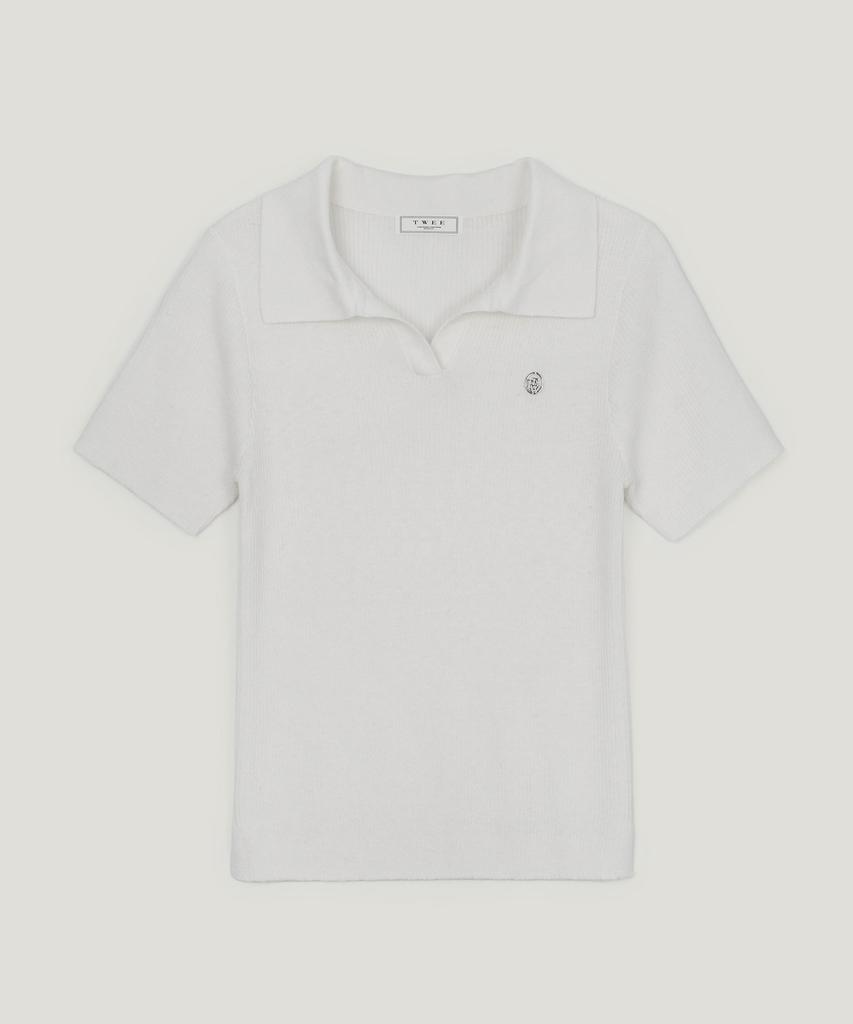 Teuwi Lildin Open Collar Short Sleeve Knit