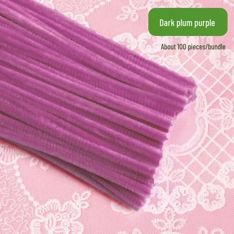 Thickened White Chenille Pipe Cleaners - Mixed Colors for DIY Bouquet Crafts
