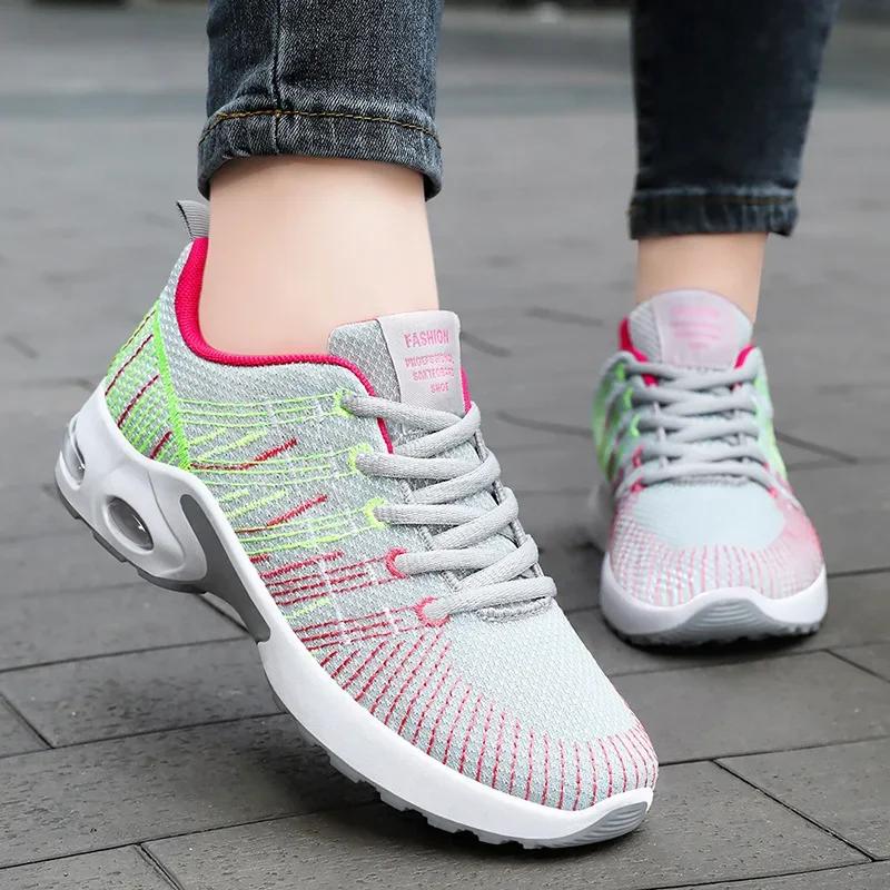 Fashion Women 2024 Trendy Minimalist Lines Breathable Casualplatform Sneakers Single Shoes Shock Absorber Airbags Running Shoes Sneakers